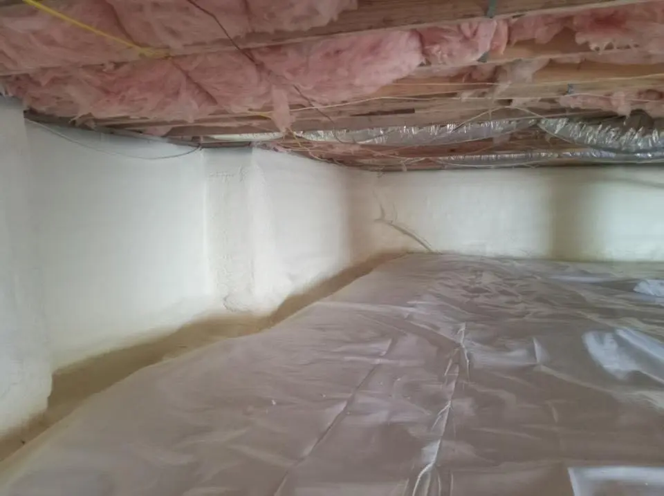 Crawl space encapsulation with closed-cell spray foam for Attic Insulation in Mission